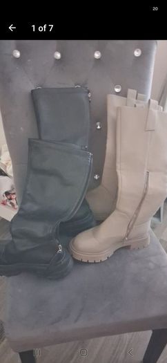 2 pairs boots size 40 and size 5