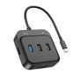 Hoco Hb38 7-in-1 4k Ultra Hd Converter  Hdtv+ Sd/tf+ Usb3+ Usb2 2+ Pd100 100w Black Image 3
