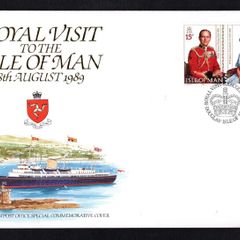 1989 Isle of Man Royal Visit to the Isle of Man 8th August 1989 with 15p Prince Philip from photo by Karsh and 15p Queen Elizabeth II Commemorative Cover