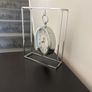 Chrome Pocket Watch Hanging Desk Clock - Roman Numeral - Modern Mantel Clock Image 3