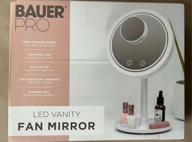 Bauer LED Mirror with Fan & Magnifying Mirror