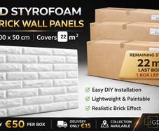 Styrofoam panels BRICK WHITE 100 x 50 cm box 22m2