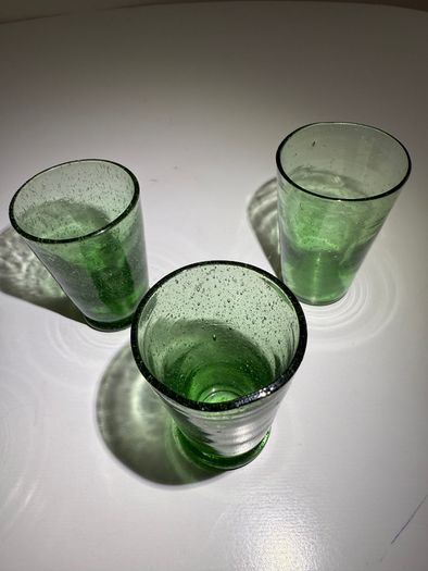 Vintage 1960s Green Controlled Bubble - Shot Glasses (Set of 5)