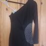 Vintage black one shoulder diamond dress (free post) Image 2