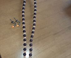 curtain tie backs and hooks. brown & orange