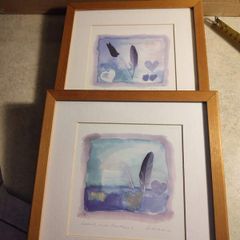 Set Of 2 Signed Framed Small Print.