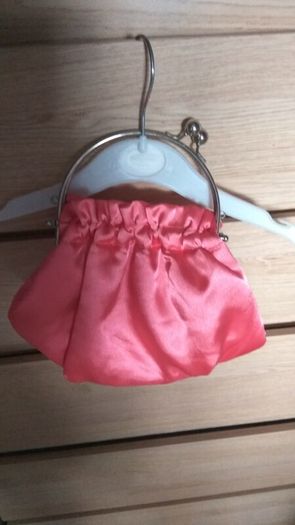 coral clutch bag never worn