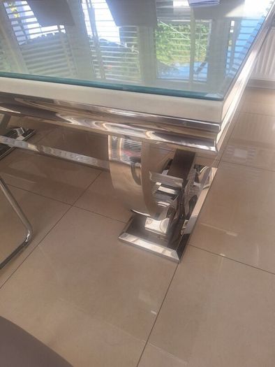 Marble top dining table with 6 chairs
