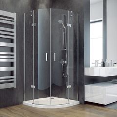 BESCO Chrome Quadrant Shower Enclosure 90x90x195cm