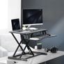 Standing 81 cm Desk Converter, Height Adjustable Riser, Sit to Stand Dual Monitor and Laptop Workstation with Wide Keyboard Tray, Black Image 8