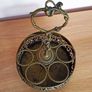 Antique Brass Art Nouveau cruet set caddy  Rare Image 4