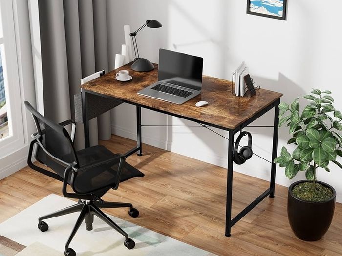 NEW SALE | Writing Computer Desk, Office Work Desk for student and worker, Laptop Table with Storage Bag and Headphone Hook,Modern Simple Style Desks for Bedroom, Home, Office(80x50x75cm)
