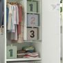 Kids Wardrobe IKEA in white with pink handles Image 2
