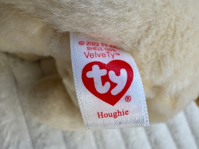 Ty Beanie approx. 8" Houghie the Bulldog Plush Used Please see photos
