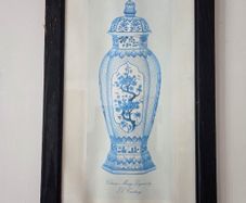 Early Vintage Print Chinese Ming Ginger Jar Framed
