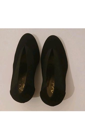 Cefalu Brumabe Black Suede Leather Court Shoes EU35 UK2 Block Heel BNIB  CAN POST