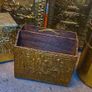 Vintage hammered brass fireside items.. Image 4