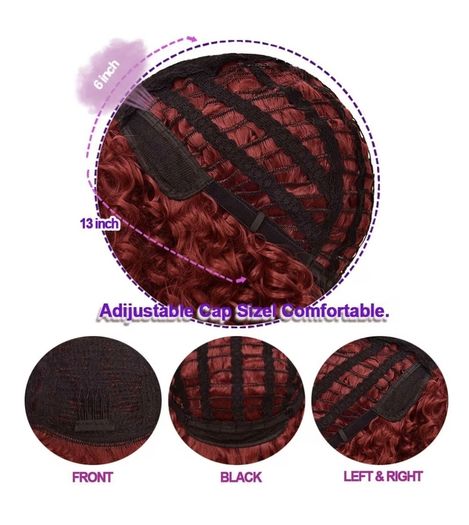 ColourfulPanda afro curly wig black and red