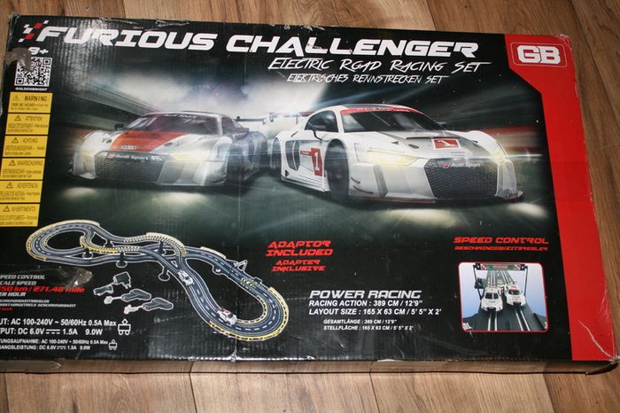 Furious Challenger Road Racing Slot Car Set Electric Powered Kids or Adults Toy (65" long)