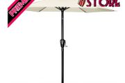 2.28M Patio Umbrella Outdoor Table Market Yard Umbrella with Push Button Tilt/Crank, 6 Sturdy Ribs for Garden, Deck, Backyard, Pool MULTIPLE COLOURS AVAILABLE (FREE SHIPPING)