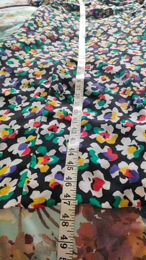 Vintage black floral A-line dress with detachable collar and belt size M or L