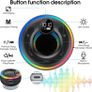 Bluetooth Shower Speaker, 2025 Portable Bluetooth Speaker 5.3 with Time Display, IPX7 Waterproof with Suction Cup, RGB Lights, Stereo Bass, Wireless for Bathroom/Party/Travel/Outdoor, Black Image 3