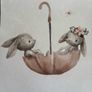 bunny poster rabbits umbrella picture for frame made in Sweden Image 4