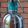 Vintage Chrome and Teal Soda Siphon Image 2
