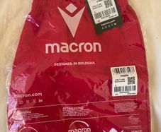 Macron red rugby shorts M to 2XL