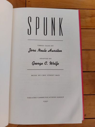 Collectible First Edition Theatre Book Spunk, Three Tales by Zora Neale Hurston