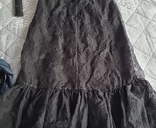 Sandra Mansour black lace skirt