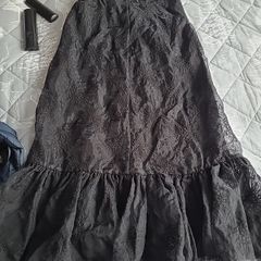 Sandra Mansour black lace skirt