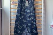 dress bnwt occasion dress navy patterned wrap effect dress size 10/12