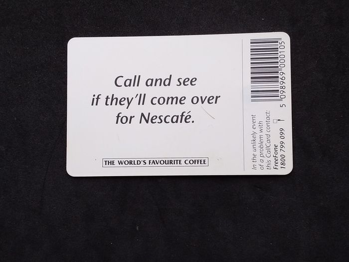 Vintage Telecom Eireann Callcard - Nescafe Coffee -
