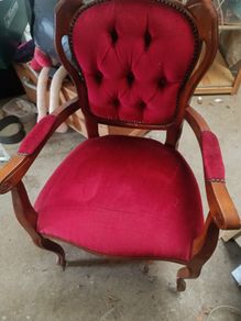 Vintage Red Velvet Chairs