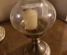 Vintage brass and enamel ornate candle holder