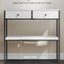 Console Table, Side Table with 2 Fabric Drawers, Hallway Table, 24 x 76 x 80 cm, for Hallway, Living Room, Marble White/Ink Black Image 5