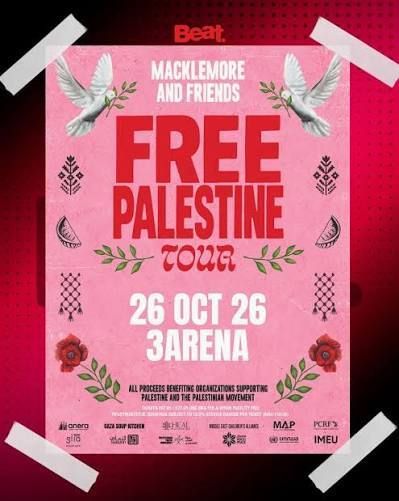 4 X Macklemore Free Palestine Gig Tickets Monday In 3arena