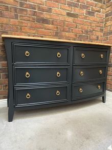 Large curved 6 drawer chest of drawers