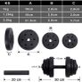 Dumbbell Set 30 kg Adjustable Plastic - Free Delivery Nationwide Image 3