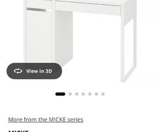 IKEA micke desk & high shelves