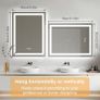 LED Bathroom Mirror with Lights,Bluetooth Dual Speaker,Anti-Fog,3 Color Temperature,Dimmable Brightness,Memory Function,Waterproof,Wall Mount Design,Tempered Glass (3 Light Modes, 60Lx80W CM Image 2