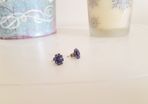 Purple Stone Flower Earrings