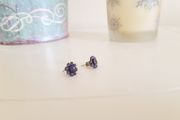 Purple Stone Flower Earrings