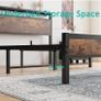 Double Bed Frame with Wooden Storage Shelf Headboard Image 3