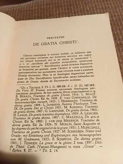 1960 Treatise on the Grace of Christ in Latin. Tractatus de Gratia Christi. Religious. Vintage.