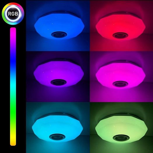 SALE Ceiling Lights for Bedroom, 36W Dimmable RGB Music Ceiling Light with Bluetooth Speaker, Remote/APP Control, for Bathroom, Lounge, Living Room, Kid's Room