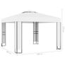 Gazebo with Double Roof and String Lights 3x3 m White Image 7