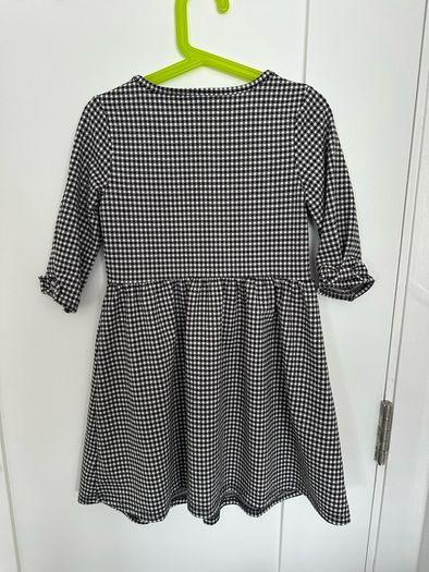 Super soft black and white dress for a girl, 122cm, 6-7 years