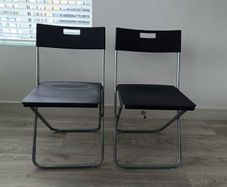 Black Folding Chairs (Set of 2)